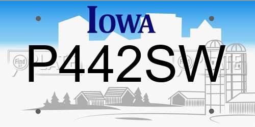 P442SW Iowa License Plate