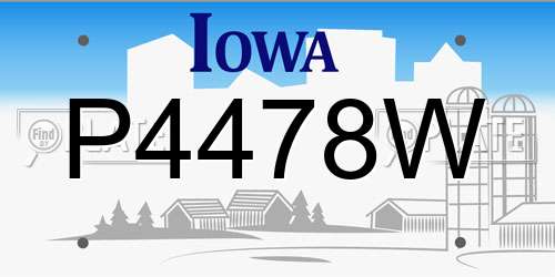 P4478W Iowa License Plate