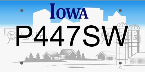P447SW Iowa License Plate
