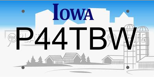 P44TBW Iowa License Plate