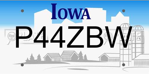 P44ZBW Iowa License Plate
