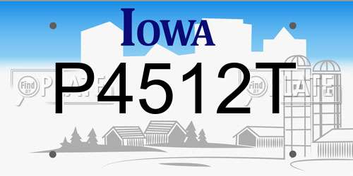 P4512T Iowa License Plate
