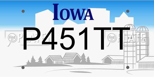 P451TT Iowa License Plate