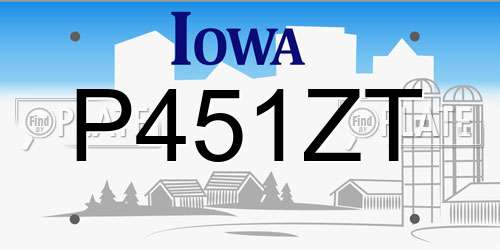 P451ZT Iowa License Plate