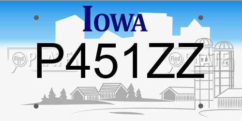 P451ZZ Iowa License Plate
