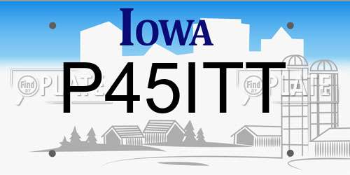 P45ITT Iowa License Plate