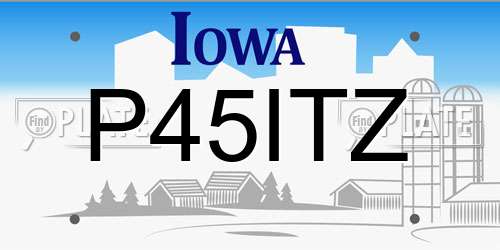 P45ITZ Iowa License Plate