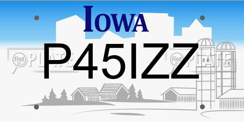 P45IZZ Iowa License Plate