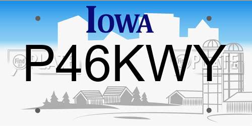 P46KWY Iowa License Plate