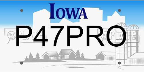 P47PRO Iowa License Plate