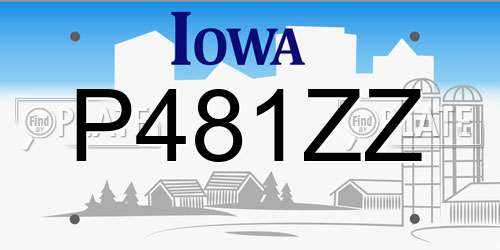 P481ZZ Iowa License Plate