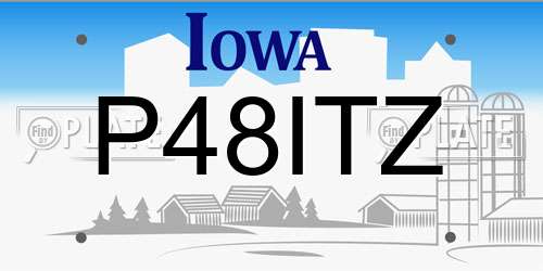 P48ITZ Iowa License Plate