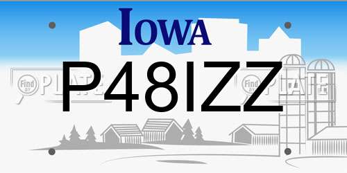 P48IZZ Iowa License Plate