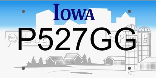 P527GG Iowa License Plate