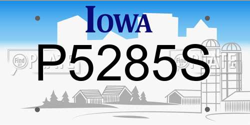 P5285S Iowa License Plate