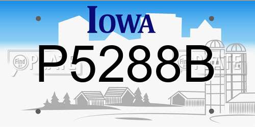 P5288B Iowa License Plate