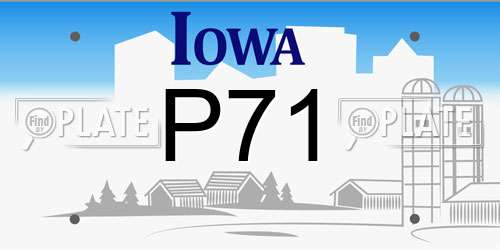 P71 Iowa License Plate