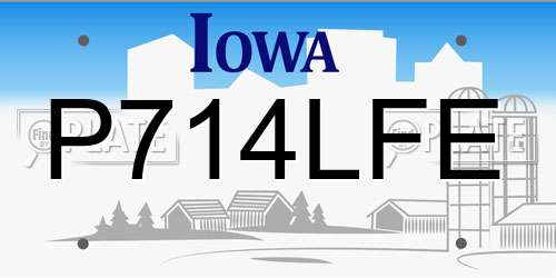 P714LFE Iowa License Plate