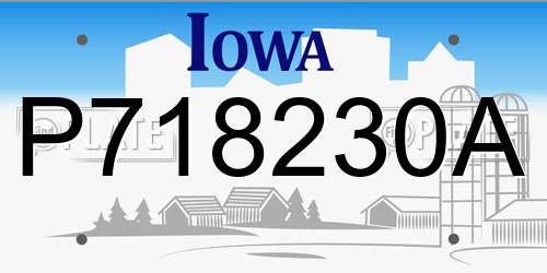 P718230A Iowa License Plate