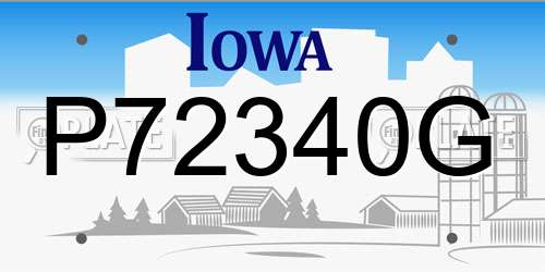 P72340G Iowa License Plate