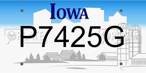 P7425G Iowa License Plate