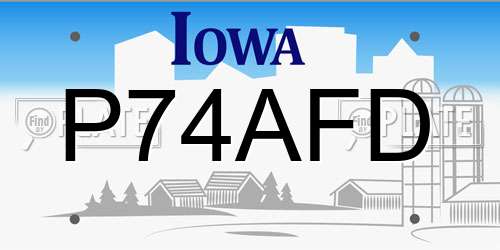 P74AFD Iowa License Plate