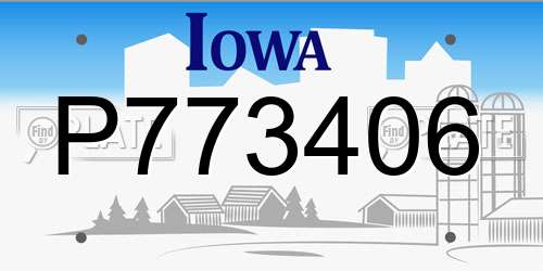 P773406 Iowa License Plate