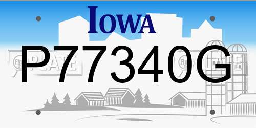 P77340G Iowa License Plate