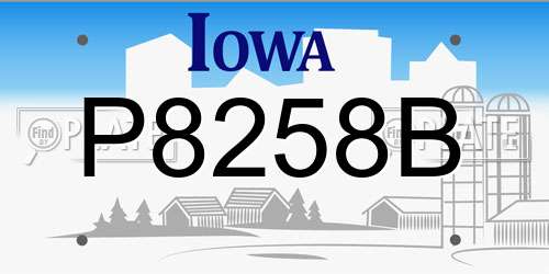 P8258B Iowa License Plate
