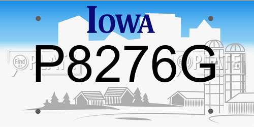 P8276G Iowa License Plate
