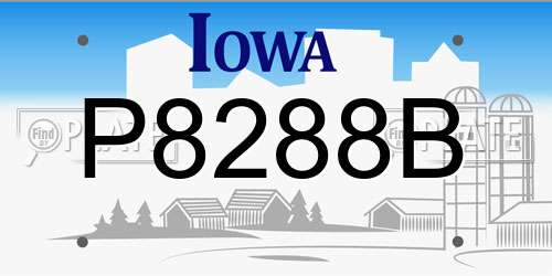 P8288B Iowa License Plate