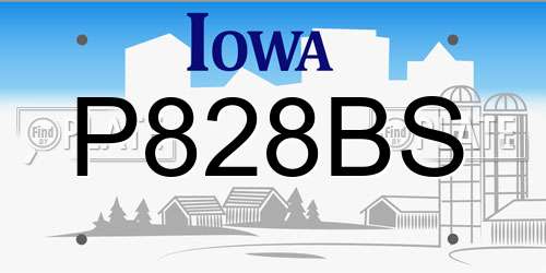 P828BS Iowa License Plate