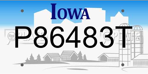 P86483T Iowa License Plate