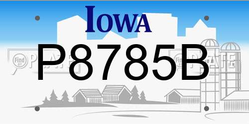 P8785B Iowa License Plate