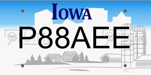 P88AEE Iowa License Plate
