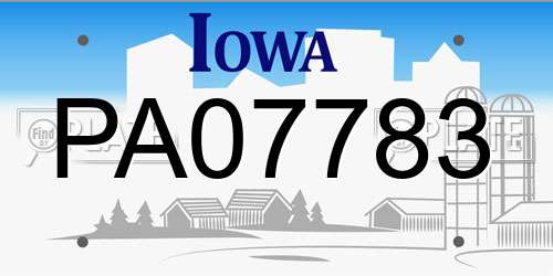 PA07783 Iowa License Plate