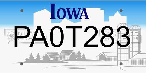 PA0T283 Iowa License Plate