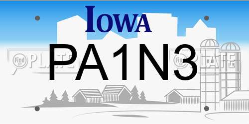 PA1N3 Iowa License Plate