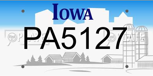 PA5127 Iowa License Plate