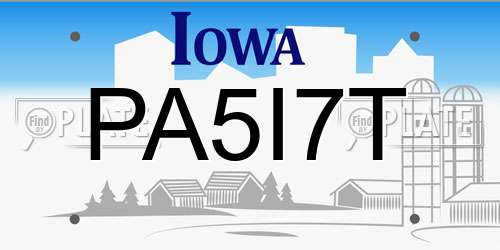 PA5I7T Iowa License Plate