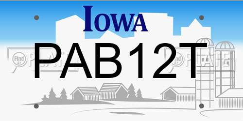 PAB12T Iowa License Plate