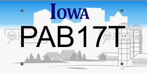 PAB17T Iowa License Plate
