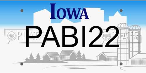 PABI22 Iowa License Plate