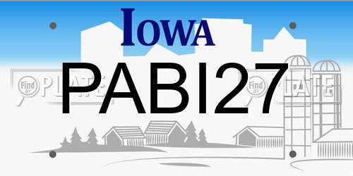 PABI27 Iowa License Plate