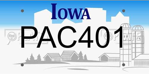 PAC401 Iowa License Plate