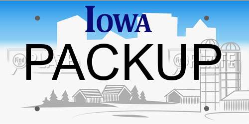 PACKUP Iowa License Plate