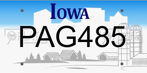 PAG485 Iowa License Plate
