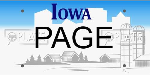 PAGE Iowa License Plate