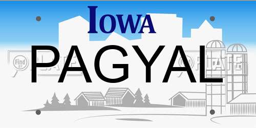 PAGYAL Iowa License Plate