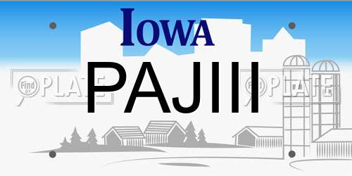 PAJIII Iowa License Plate